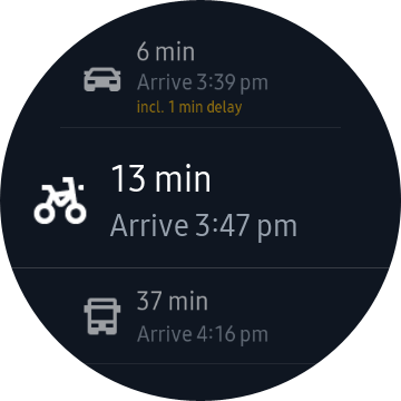 Here maps will tell you how to get from A to B on your Samsung Smartwatch.