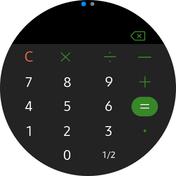Make simple calculations on the Galaxy Watch 3 with the calculator app.