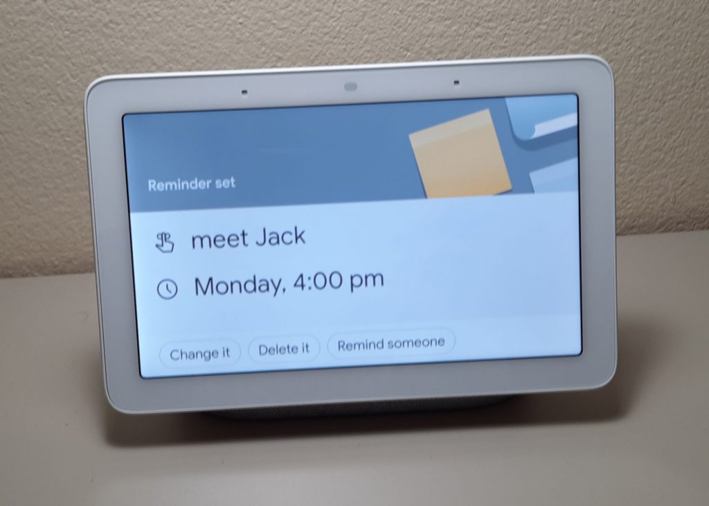 Set reminders and calendar events using the Google Nest Hub.
