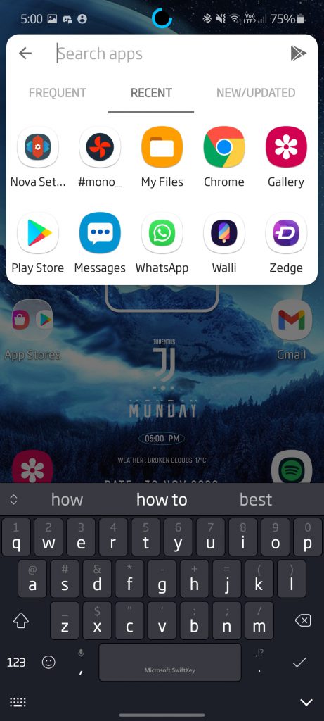 The nifty search feature in Nova Launcher allows you to search for apps seemlessly.