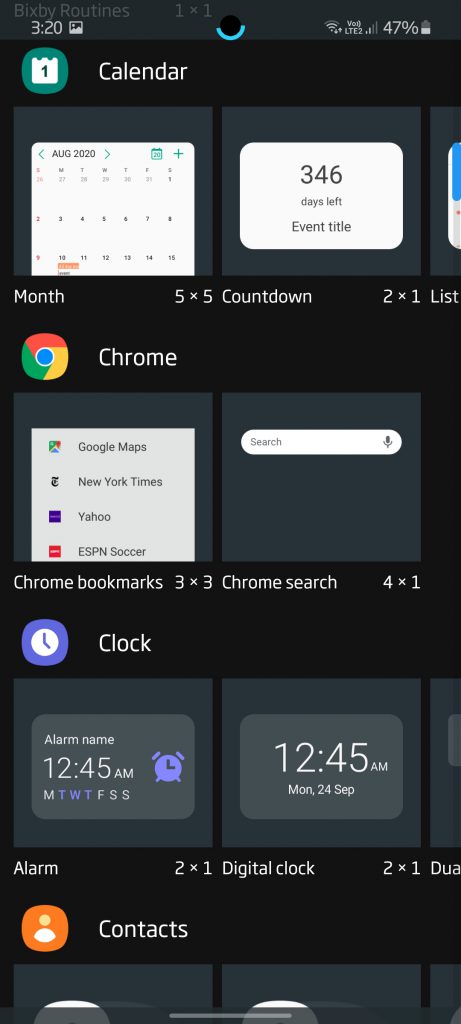 Your android phone has many default widgets along with widgets which come with apps.