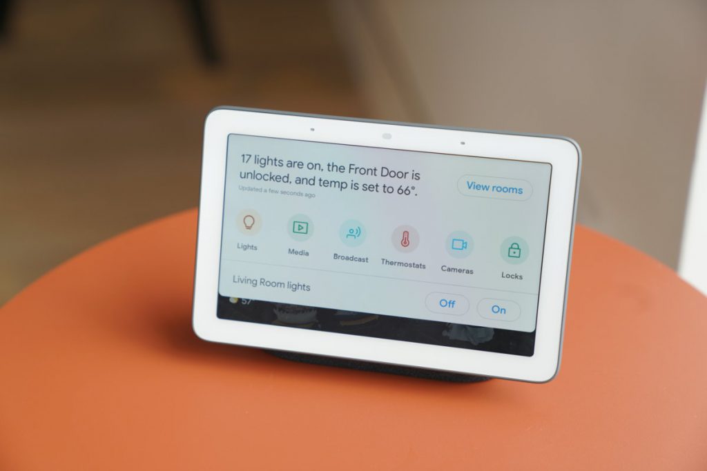 Control your smart devices with the Google Nest Hub using the Home Control menu.