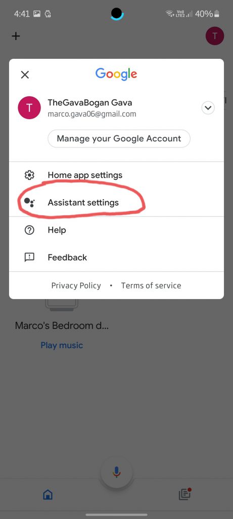 Select Assistant settings.